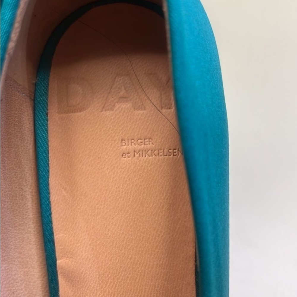 Day Birger et Mikkelsen Elegant Teal Satin Heels with Crystal Embellishments - Picture 9 of 11
